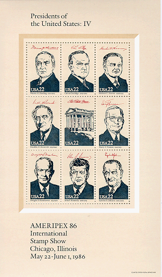 Presidents Souvenir Sheet
